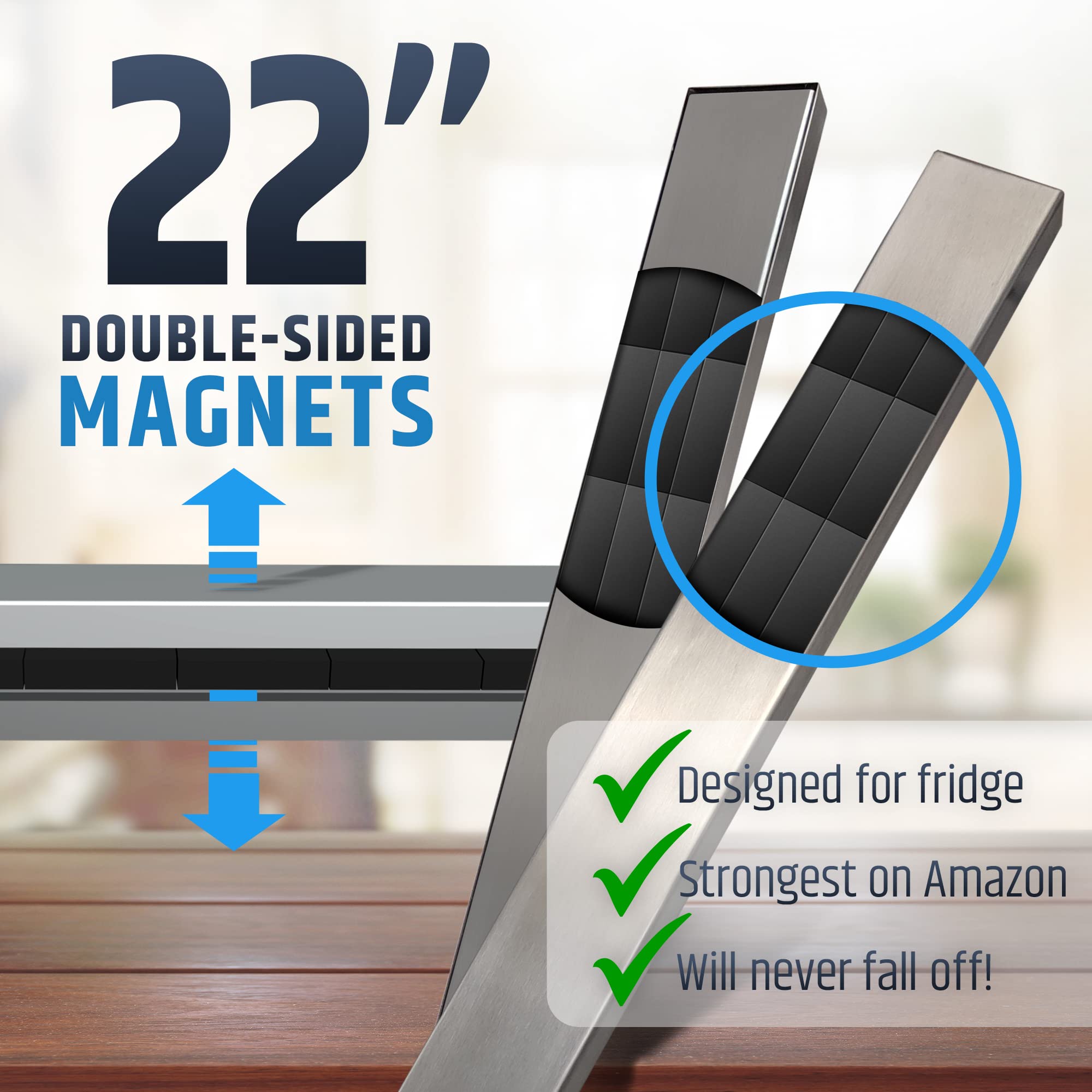 HMmagnets couteaux accrochés sur frigo accès rapide et sûr