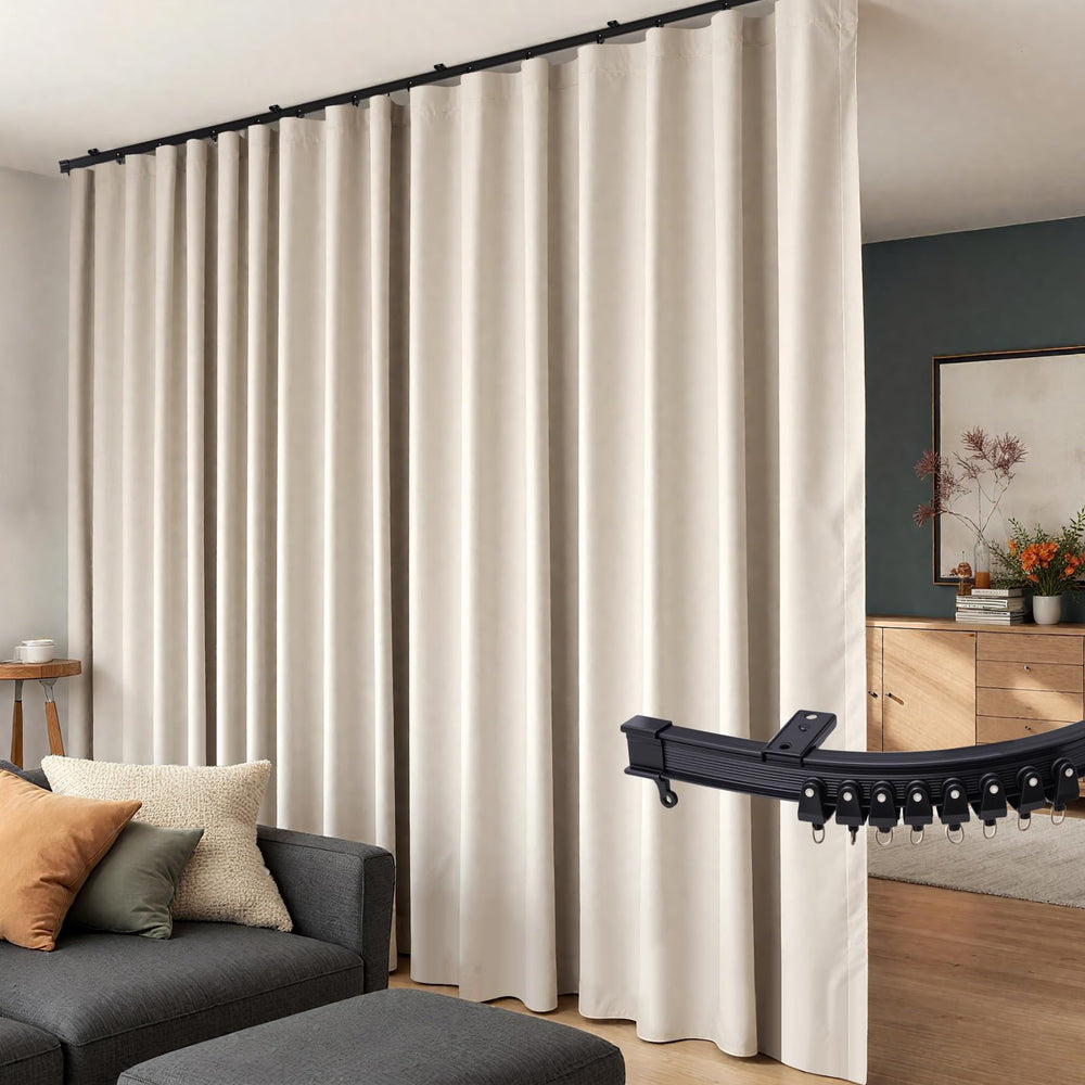 hoeflife tringle de plafond ensemble frontal montrant kit complet et gain de place