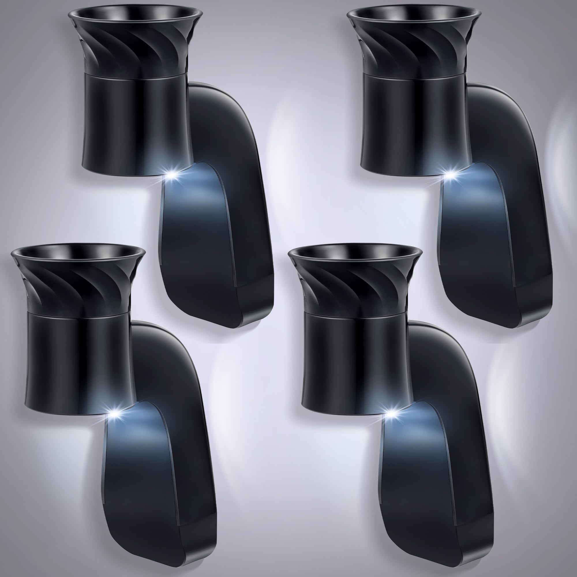 Hohean vue frontale pack de quatre bases noires montrant design compact et moderne