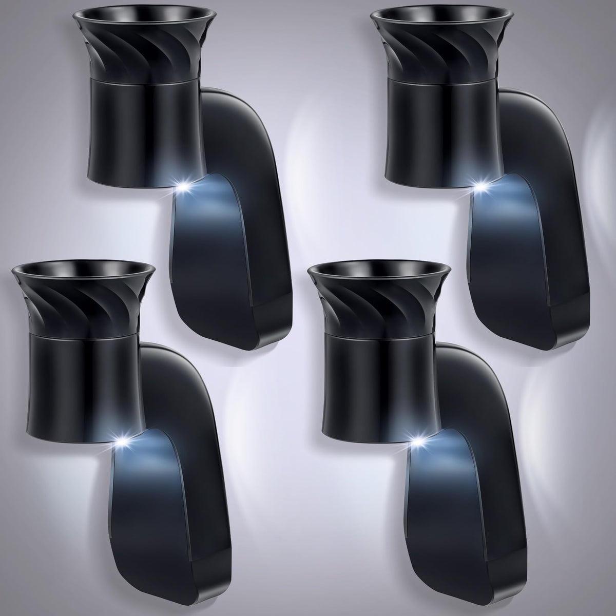 Hohean vue frontale pack de quatre bases noires montrant design compact et moderne