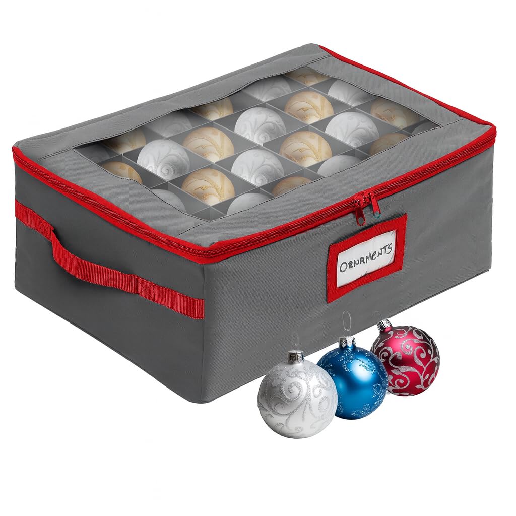 HOLDN’ STORAGE boîte face ouverte montrant 48 ornements et protection organisée