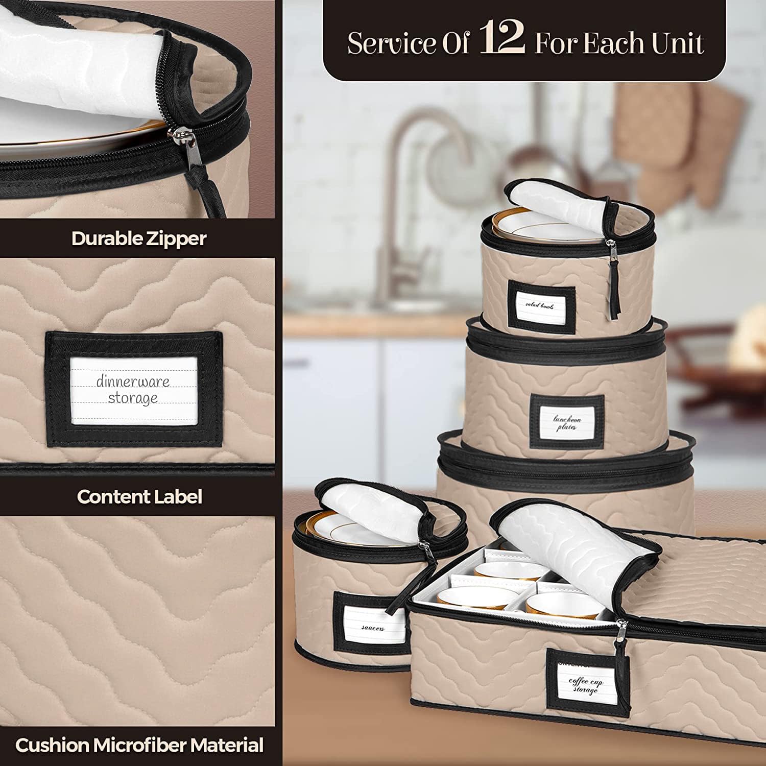 HOLDN’ STORAGE comparaison taille montrant capacité pour 12 couverts clairement