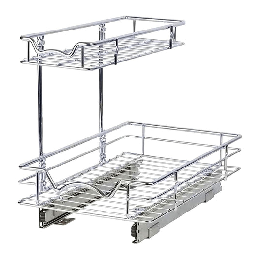HOLDN’ STORAGE vue frontale de l'organisateur sous évier montrant compactage et finition