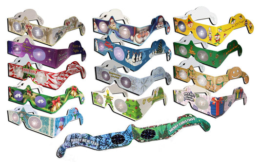 HolidayEyes lunettes 3D face avant montrant motif festif et plaisir visuel