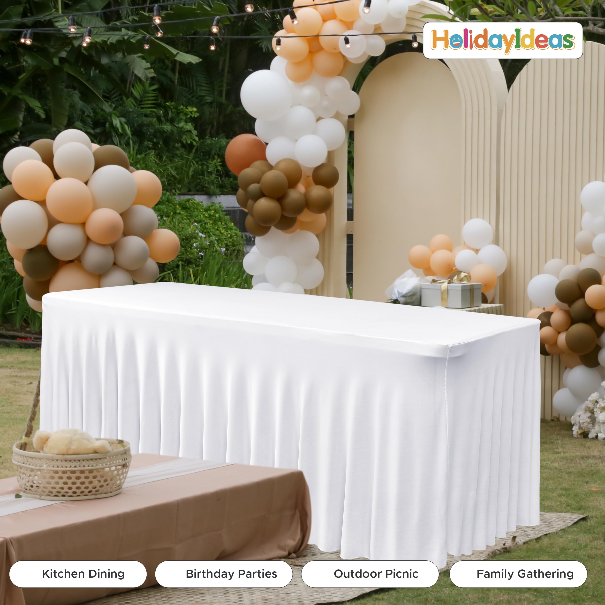 HolidayIdeas housse blanche stylée adaptable à toute décoration