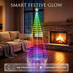 HOLILLUMA sapin allumé la nuit créant atmosphère festive chaleureuse