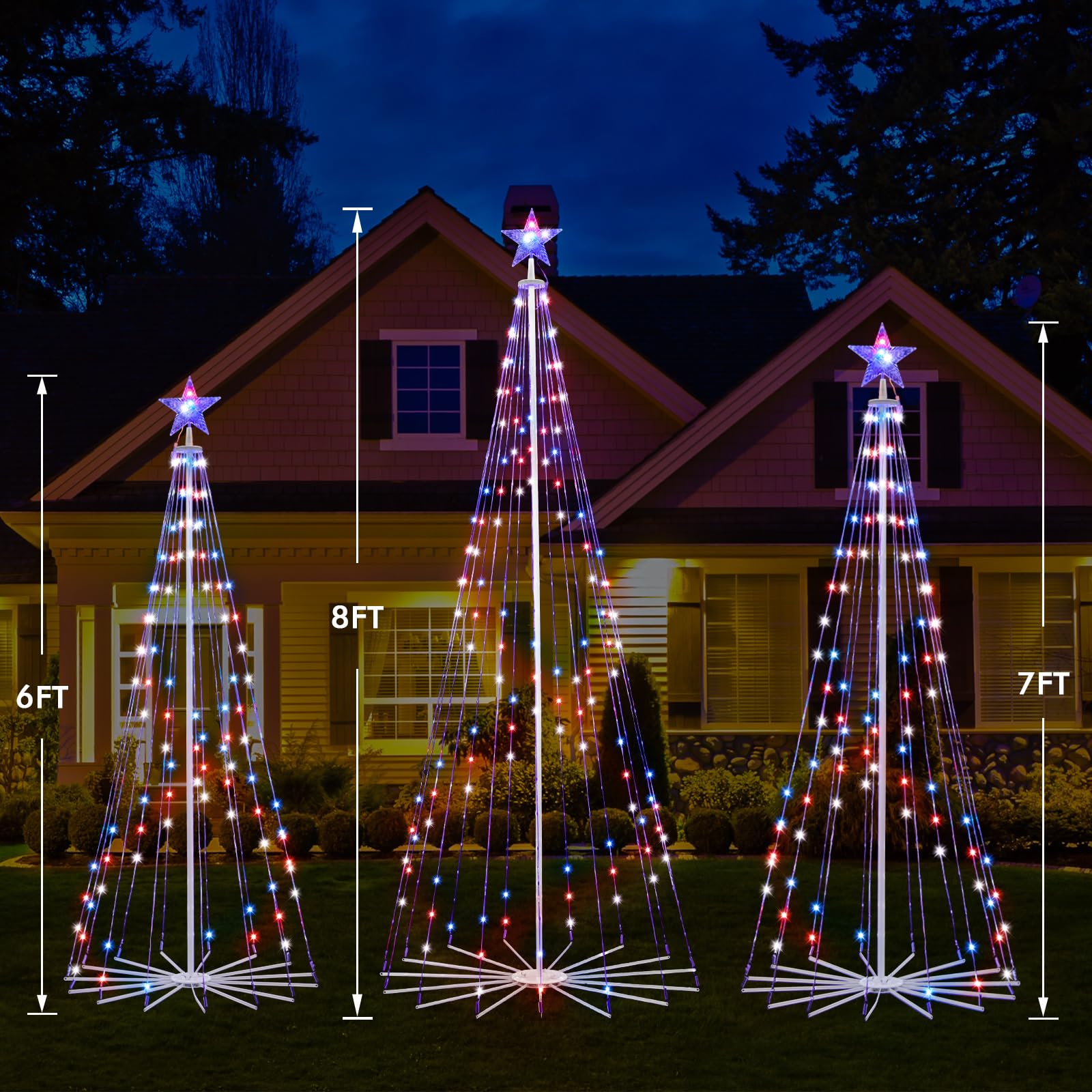 HOLILLUMA sapin décoré sur patio, rendement décoratif professionnel