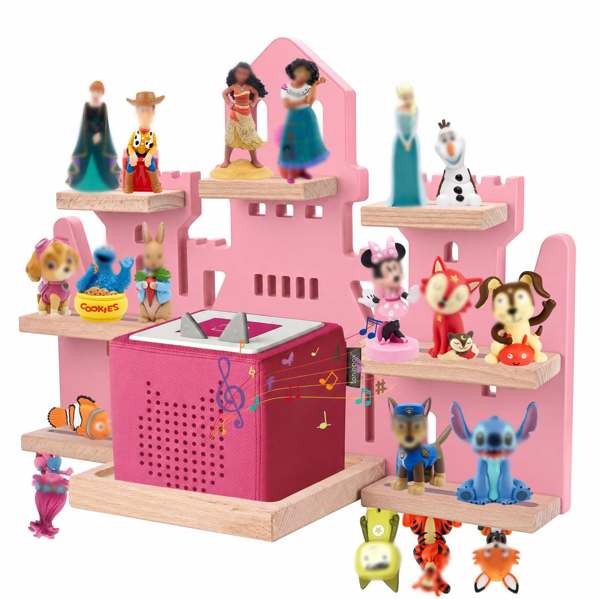 HoliPapaya étagère château face montrant silhouette décorative et rangement pratique