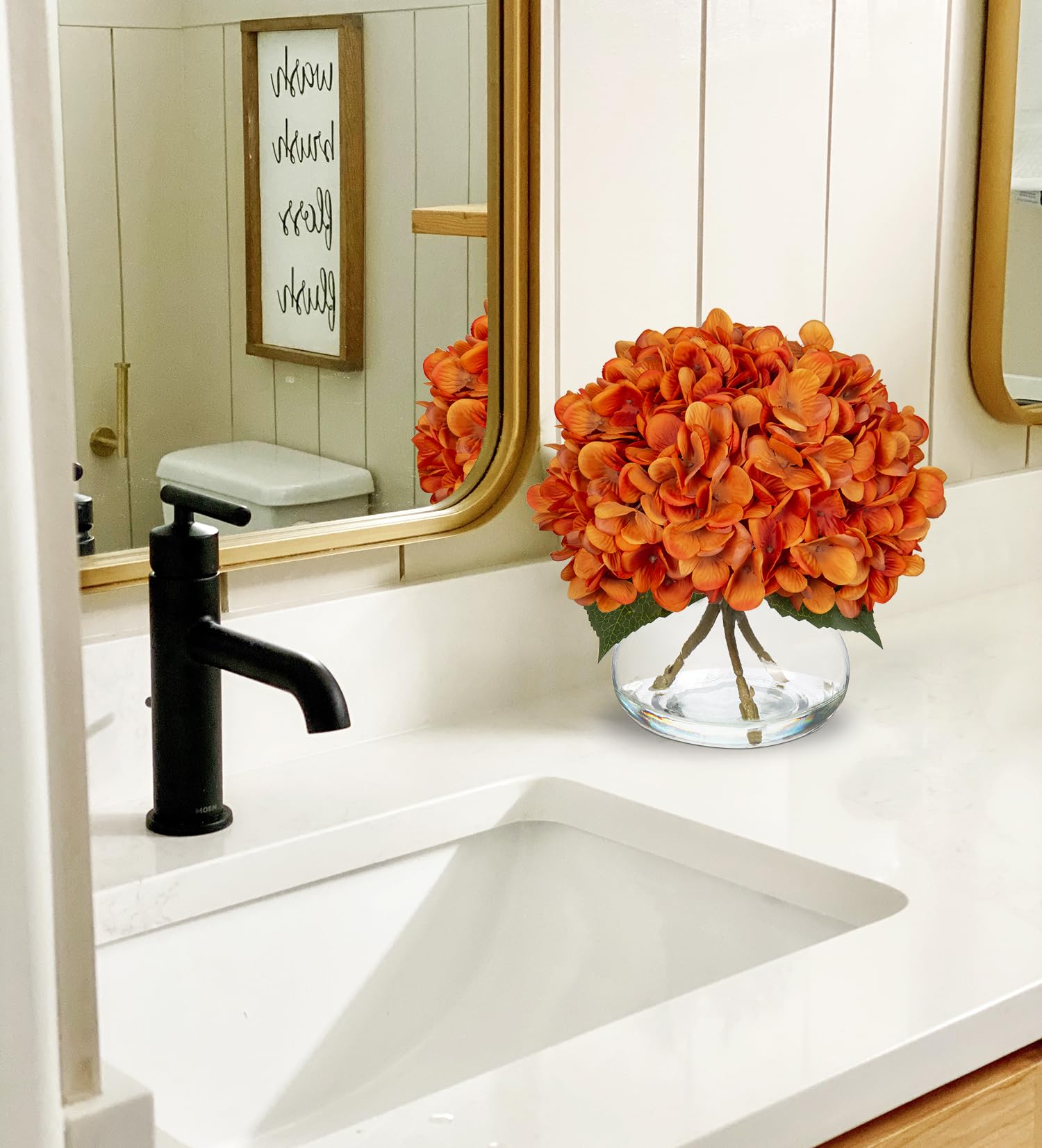 Hollyone vase en verre avec eau factice pour rendu naturel durable