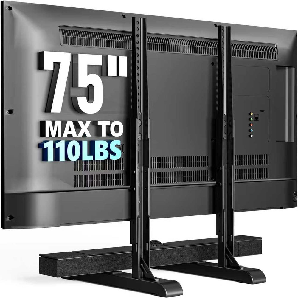 HOLMAXD vue avant du support TV montrant fixation stable et design minimal