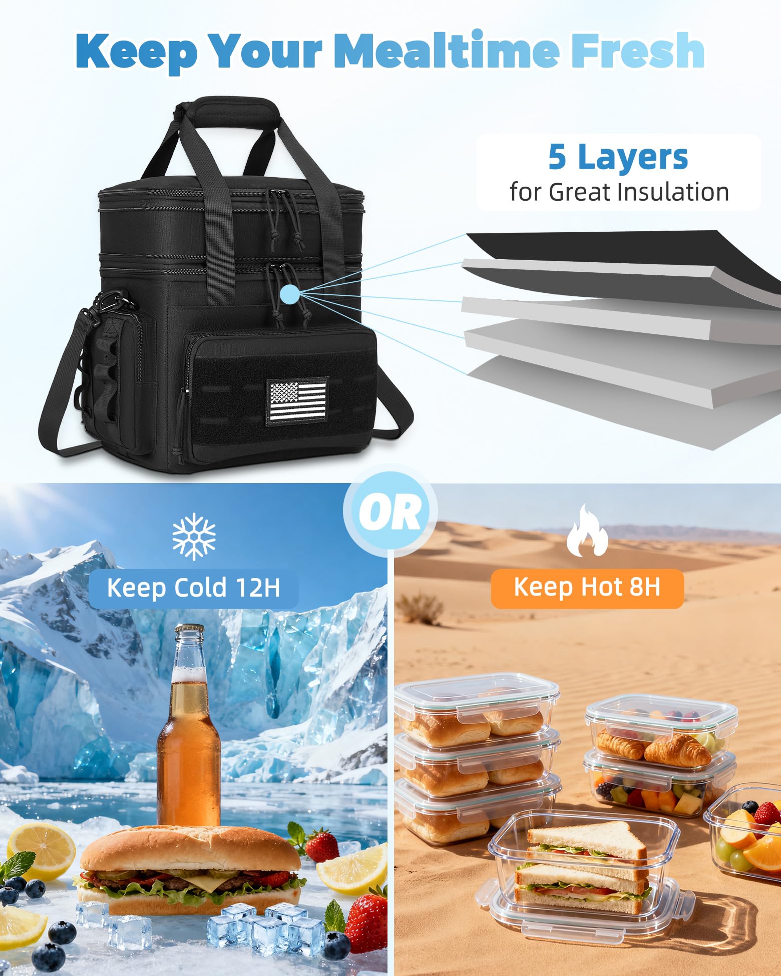 holuxer sac en usage extérieur garde repas protégés pendant pique-nique