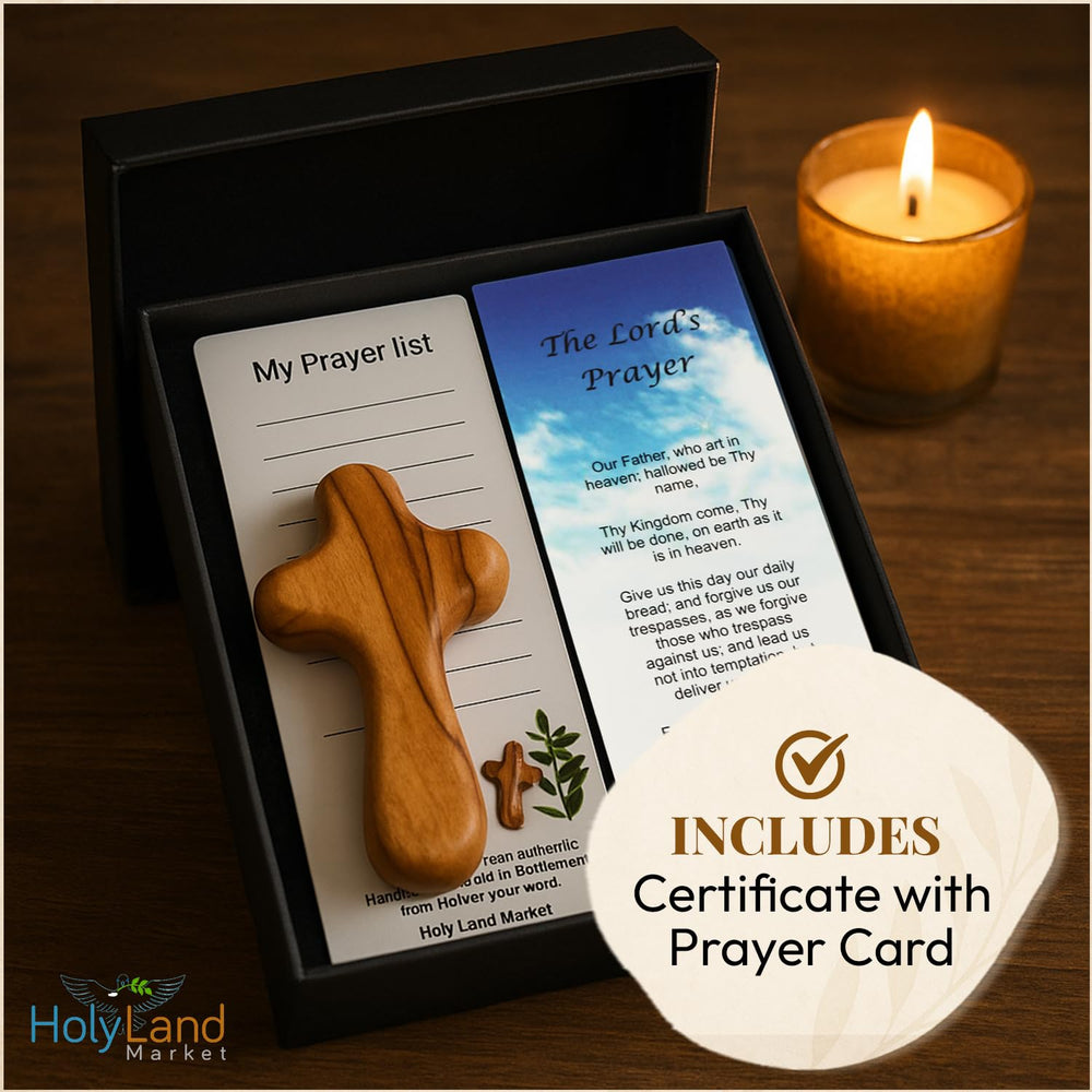 Holy Land Market carte de prière Notre Père incluse, ajout symbolique