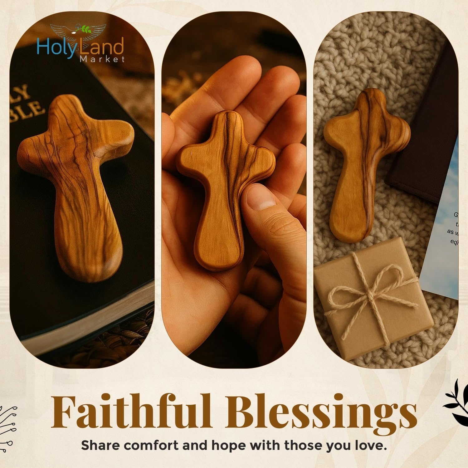 Holy Land Market lot de 25 croix prêt à distribuer, pratique pour église