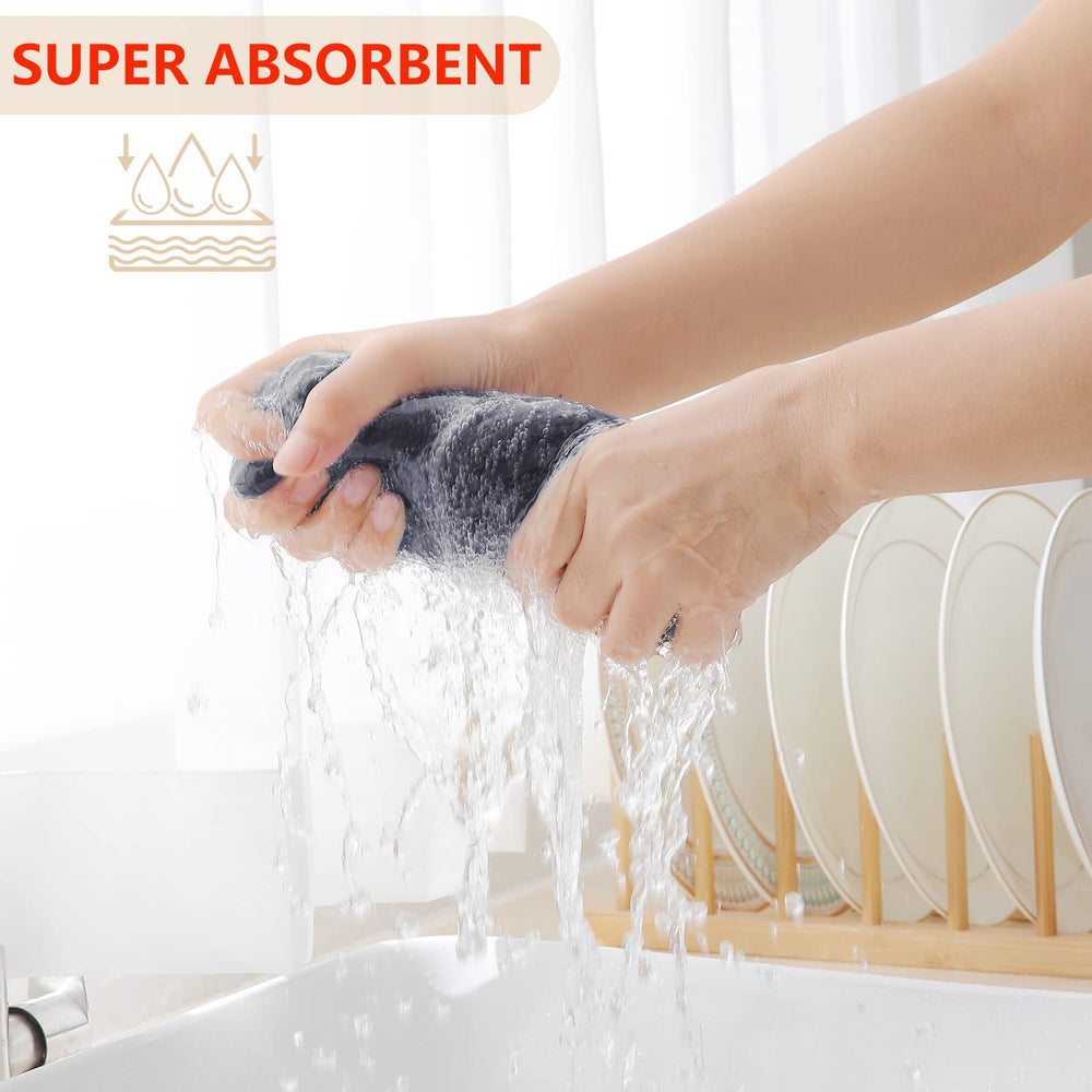 Homaxy torchons pliés ensemble affichant couleur gris foncé et rangement pratique