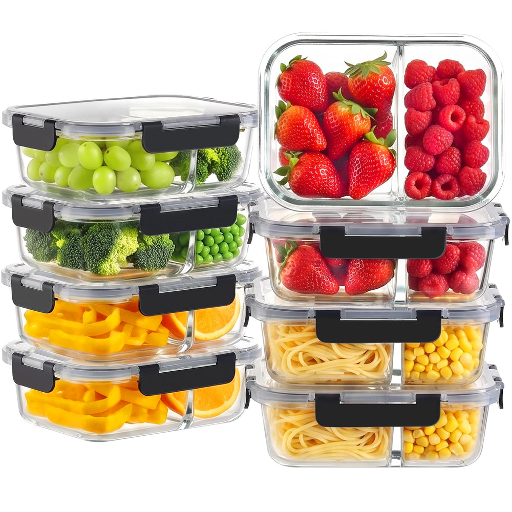 HOMBERKING face avant des boîtes repas en verre montrant étanchéité et design pratique