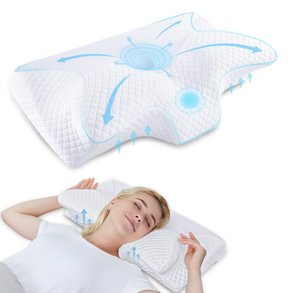 HOMCA oreiller packaging avant montrant design et informations produit pour choix éclairé
