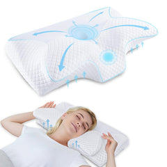 HOMCA oreiller packaging avant montrant design et informations produit pour choix éclairé