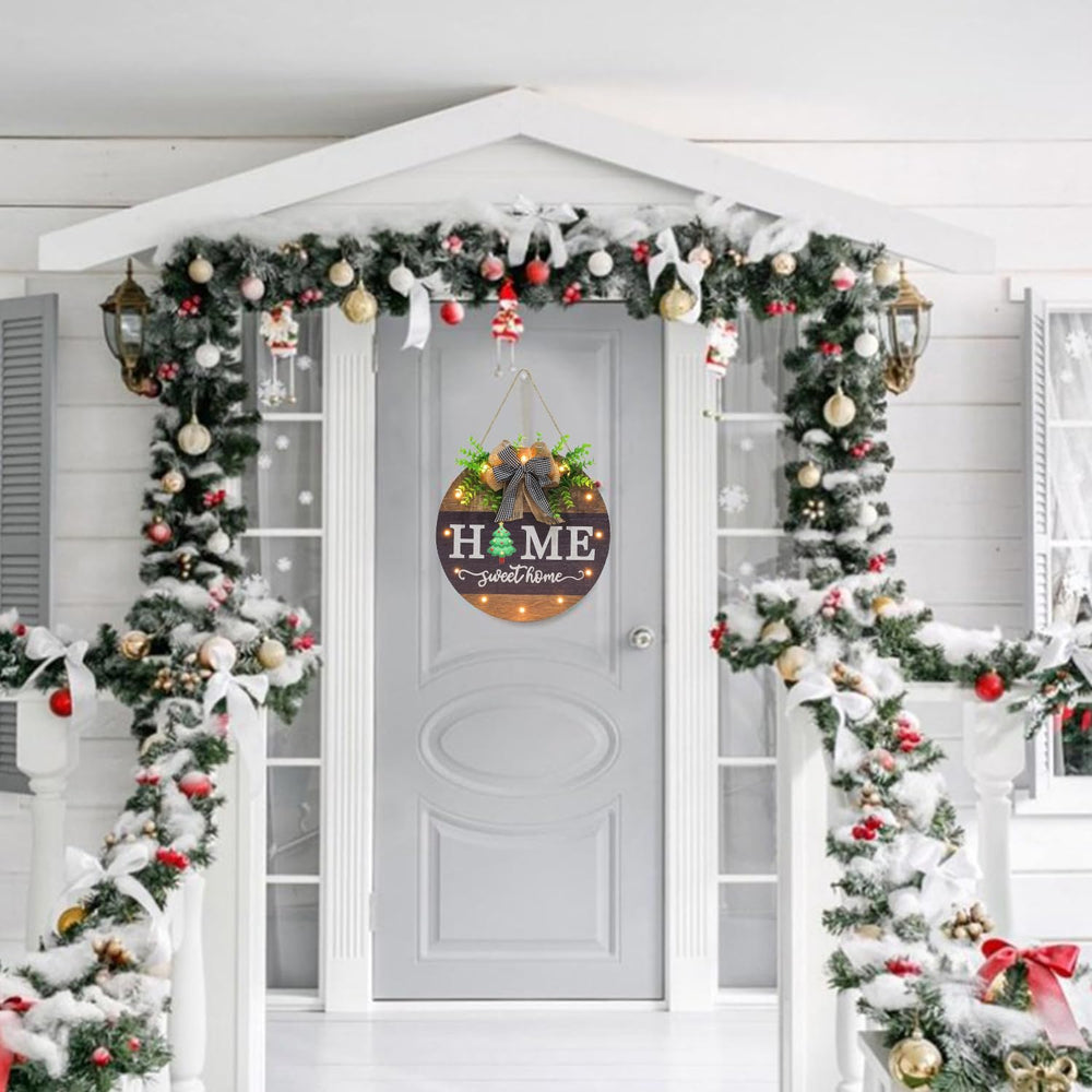 Homcdaly panneau décoré pour Noël ambiance chaleureuse et festive