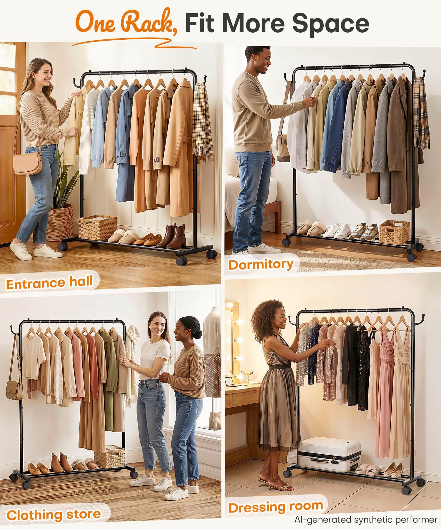 Homde base double-barre exposant rangement sécurisé pour chaussures