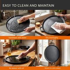 Home-Complete poêle avec pizza dans le four pour cuisson croustillante