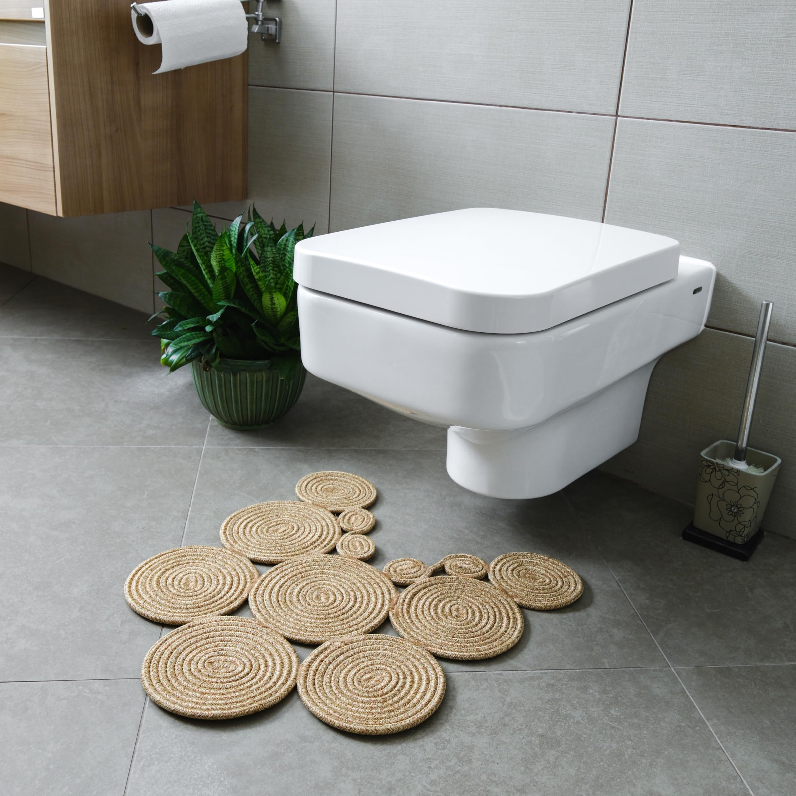 Home Turko vue de face du tapis de bain apportant style boho et confort