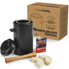 HomeBuddy pot face avant en céramique émaillée pour fermentation, durable et esthétique