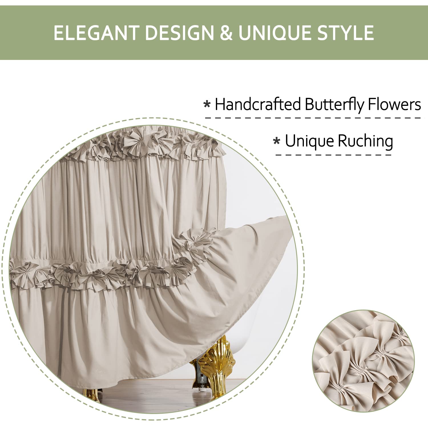 Homechoice Decor gros plan volants en cascade pour texture décorative