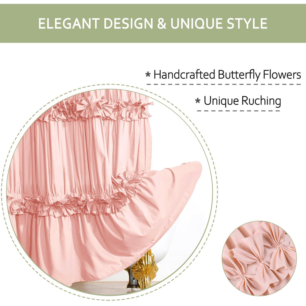 Homechoice Decor gros plan sur volants en cascade, texture décorative