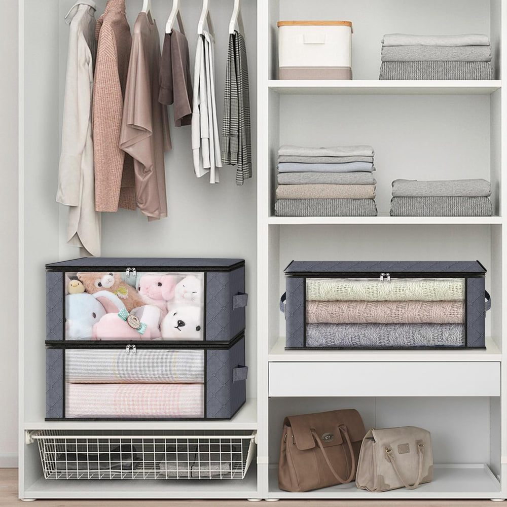 HomeHacks contenant couvertures et pulls capacité 35L bien organisée