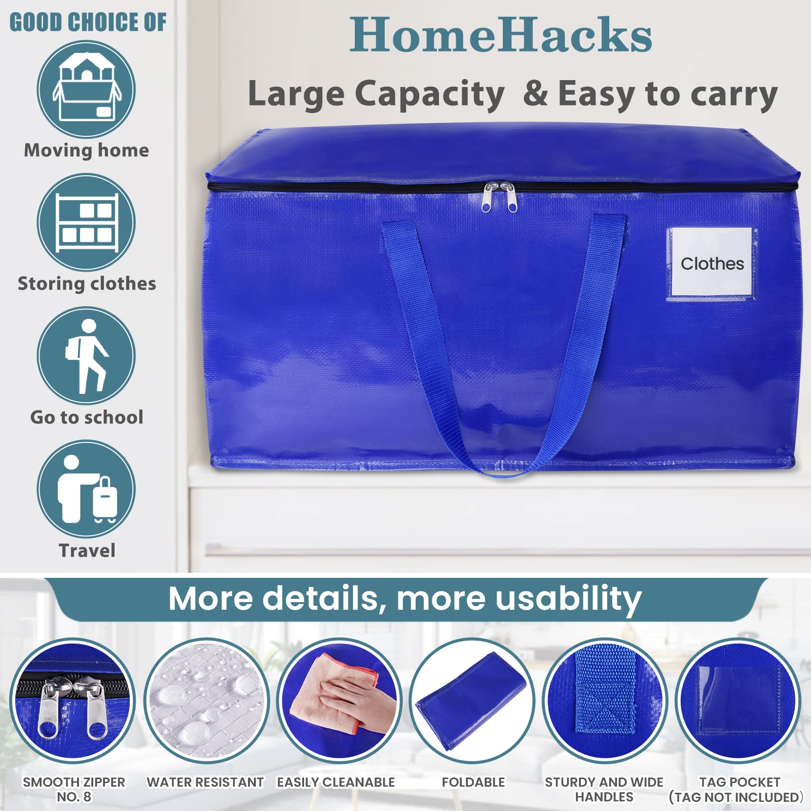 HomeHacks sac rempli transport facile de couvertures et vêtements