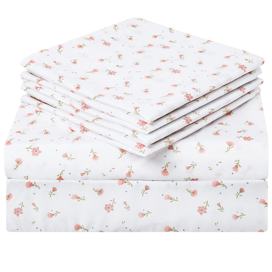 HOMEIDEAS vue avant de l'ensemble 6 pièces montrant l'emballage et motif floral, pour présentation élégante