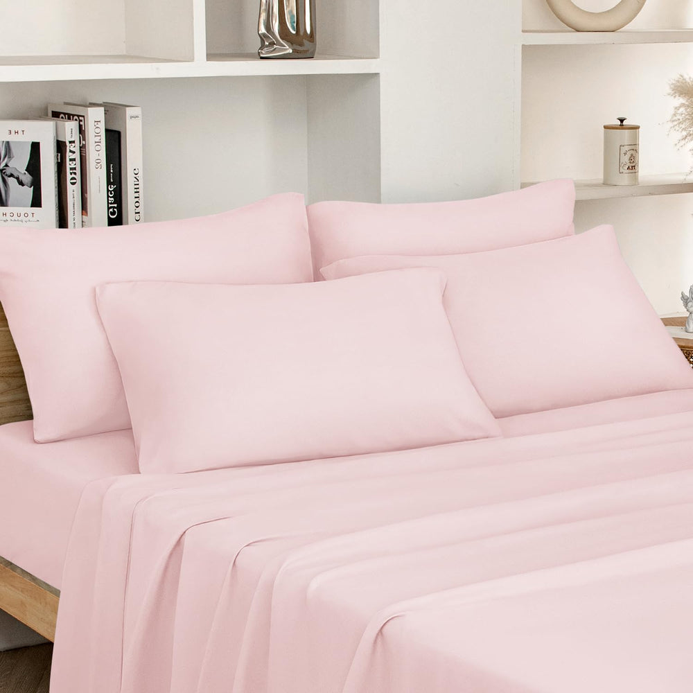 HOMEIDEAS emballage de l'ensemble 6 pièces montrant la couleur rose pâle et contenu