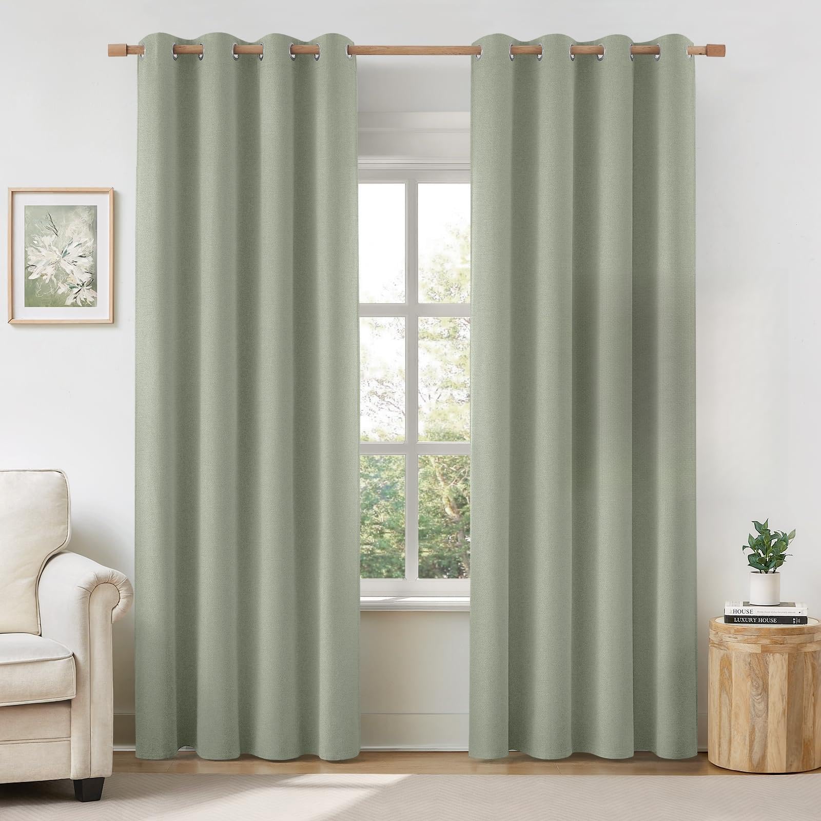 HOMEIDEAS vue avant du rideau en lot, occultation totale immédiate