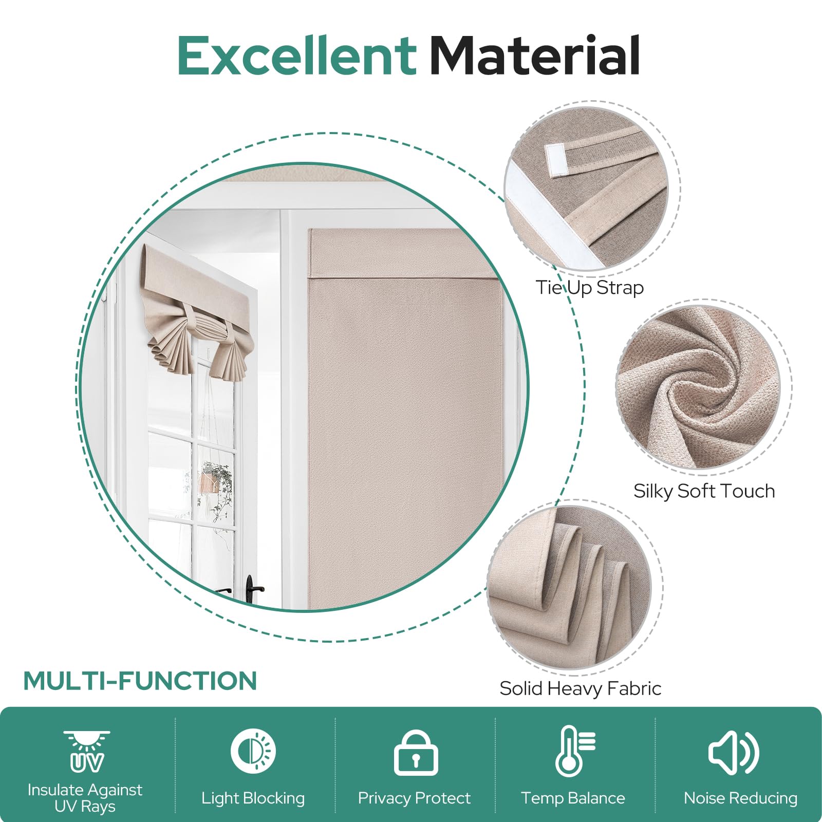 HOMEIDEAS plis et tombé du tissu, look naturel et sans reflet