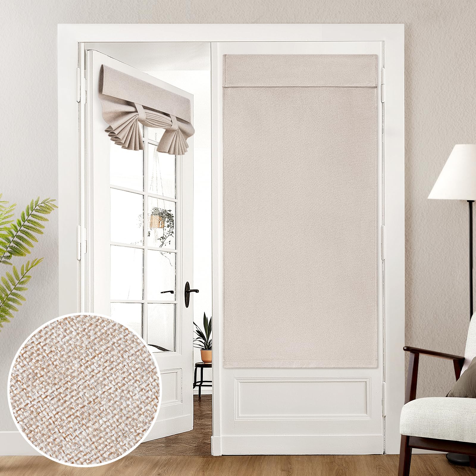 HOMEIDEAS rideau devant porte-fenêtre occultant pour intimité totale