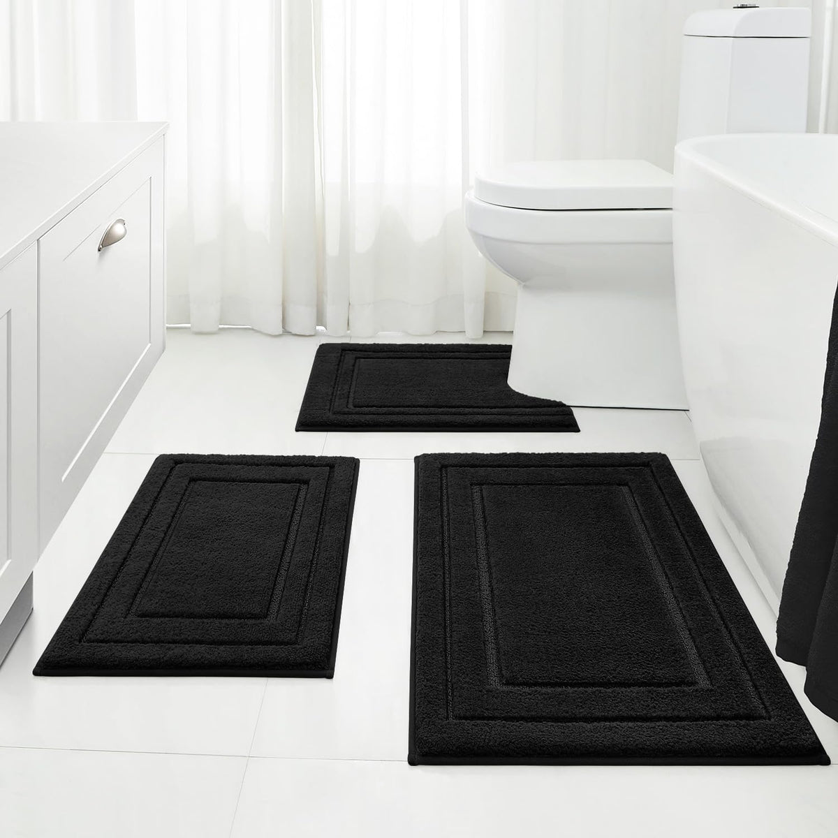 HOMEIDEAS ensemble 3 tapis devant la douche pour sécurité et confort