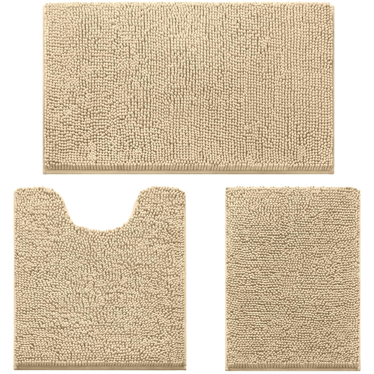 HOMEIDEAS ensemble 3 tapis beige posé, confort visuel et protection