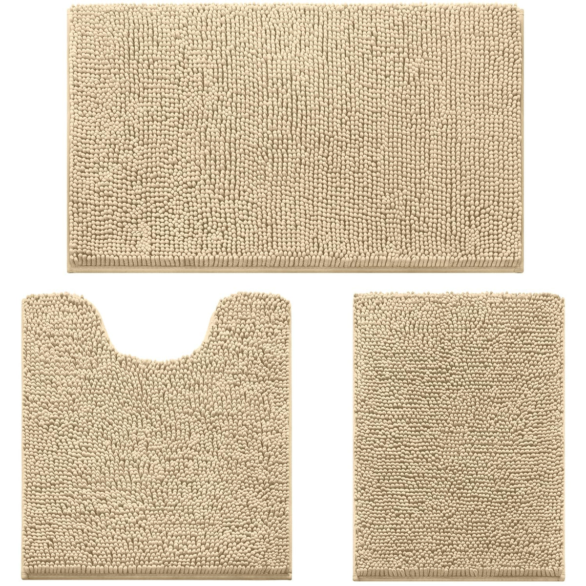 HOMEIDEAS ensemble 3 tapis beige posé, confort visuel et protection