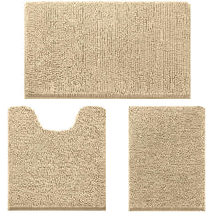 HOMEIDEAS ensemble 3 tapis beige posé, confort visuel et protection