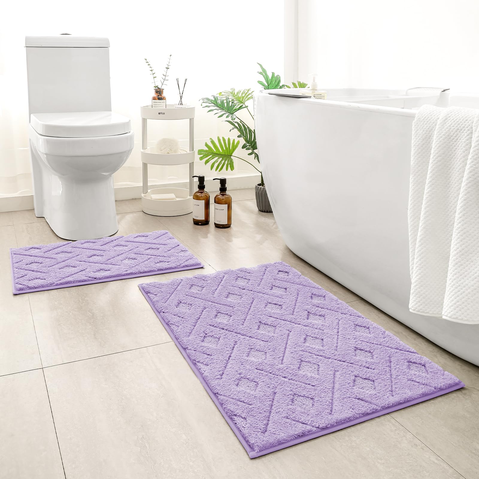 HOMEIDEAS tapis de bain recto lavande confort moelleux et chaleur