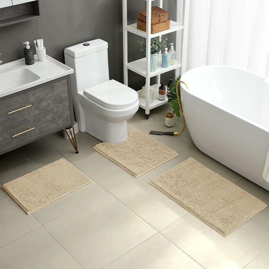 HOMEIDEAS gros plan fibres chenille moelleuses, absorption renforcée