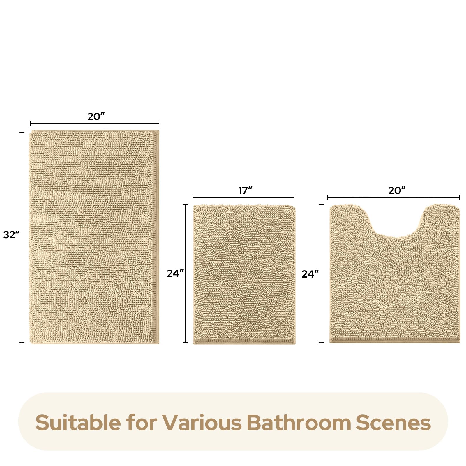HOMEIDEAS petit tapis devant douche absorbant, sol rapidement sec