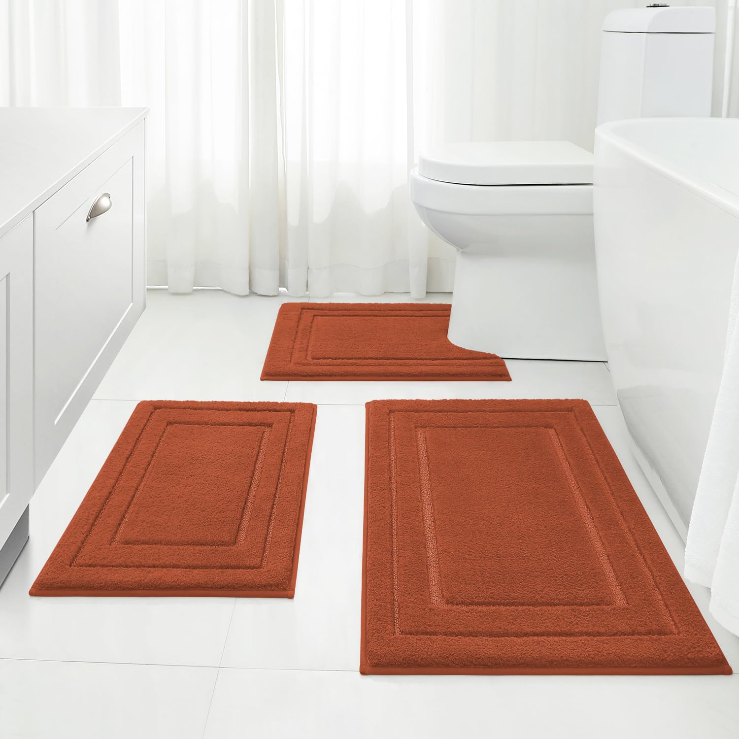 HOMEIDEAS packaging avant lot de 3 montrant la couleur orange brûlé et confort