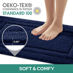 HOMEIDEAS tapis près du lavabo gros plan montrant douceur et finition