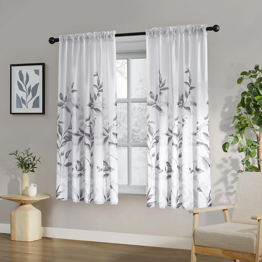 HOMEIDEAS voilage face avant lot de deux, finition élégante