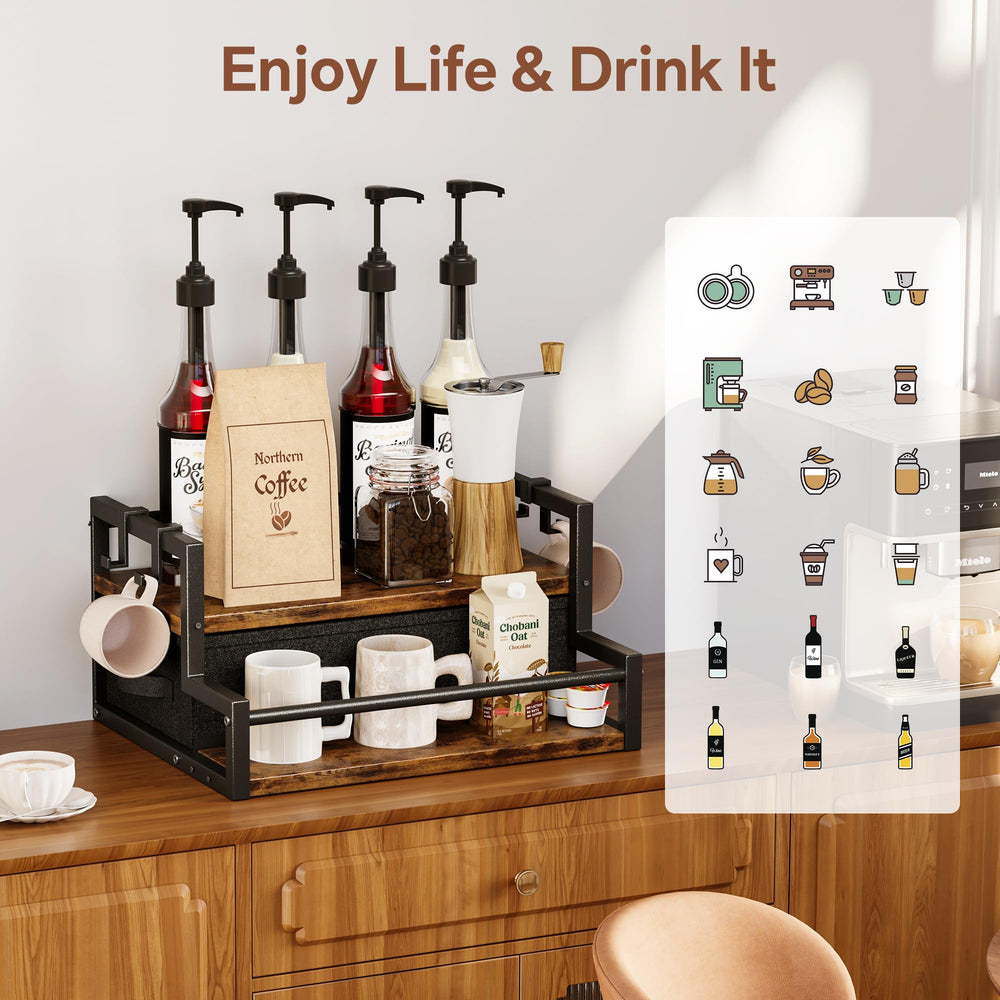 Homeiju installé avec bouteilles et verres pour présentation soignée