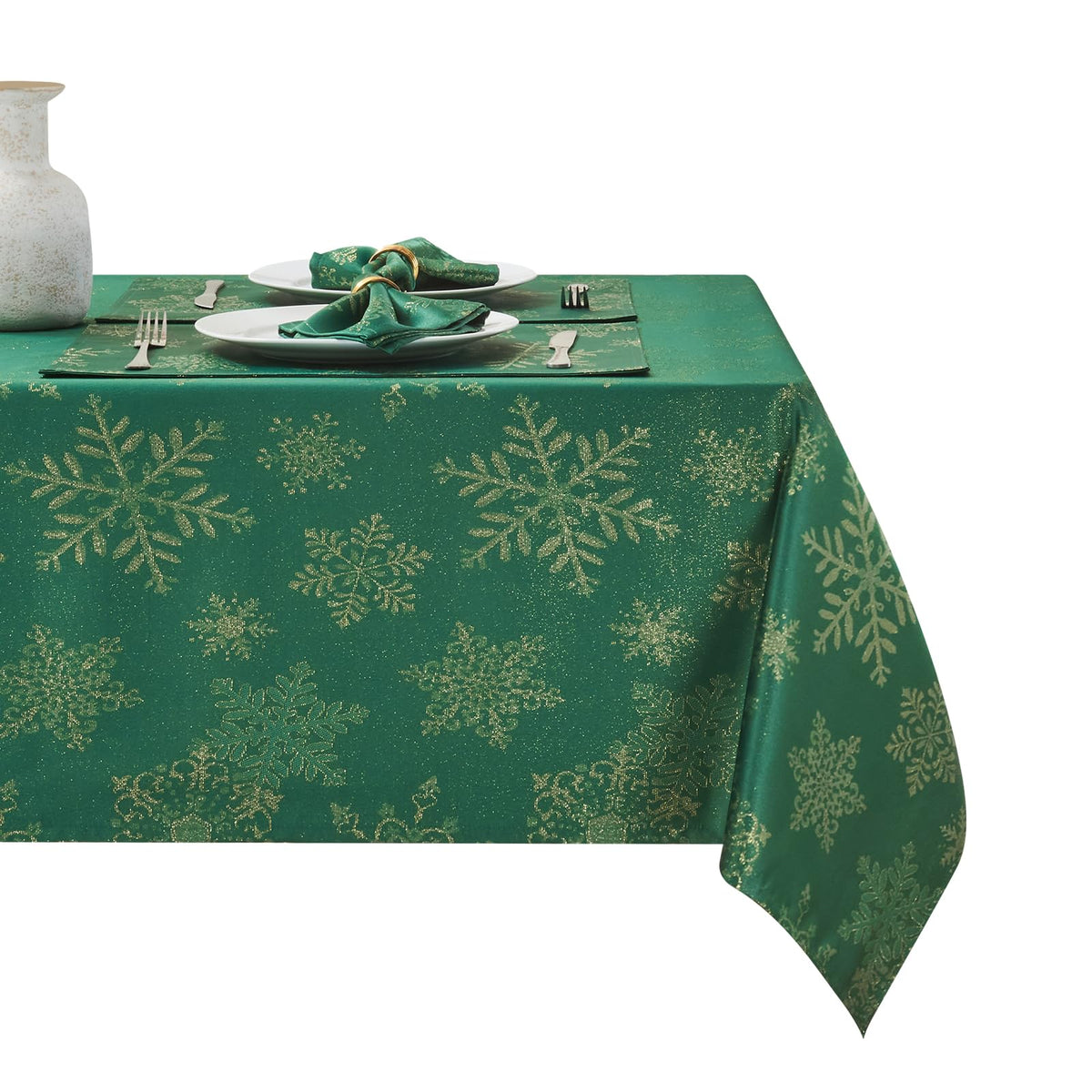 HomeJoy nappe face avant avec flocons scintillants pour décoration festive