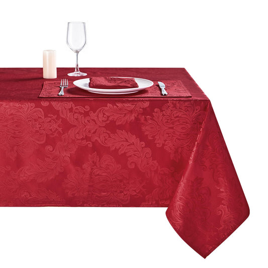 HomeJoy nappe jacquard rouge face avant présentant finition élégante et protection