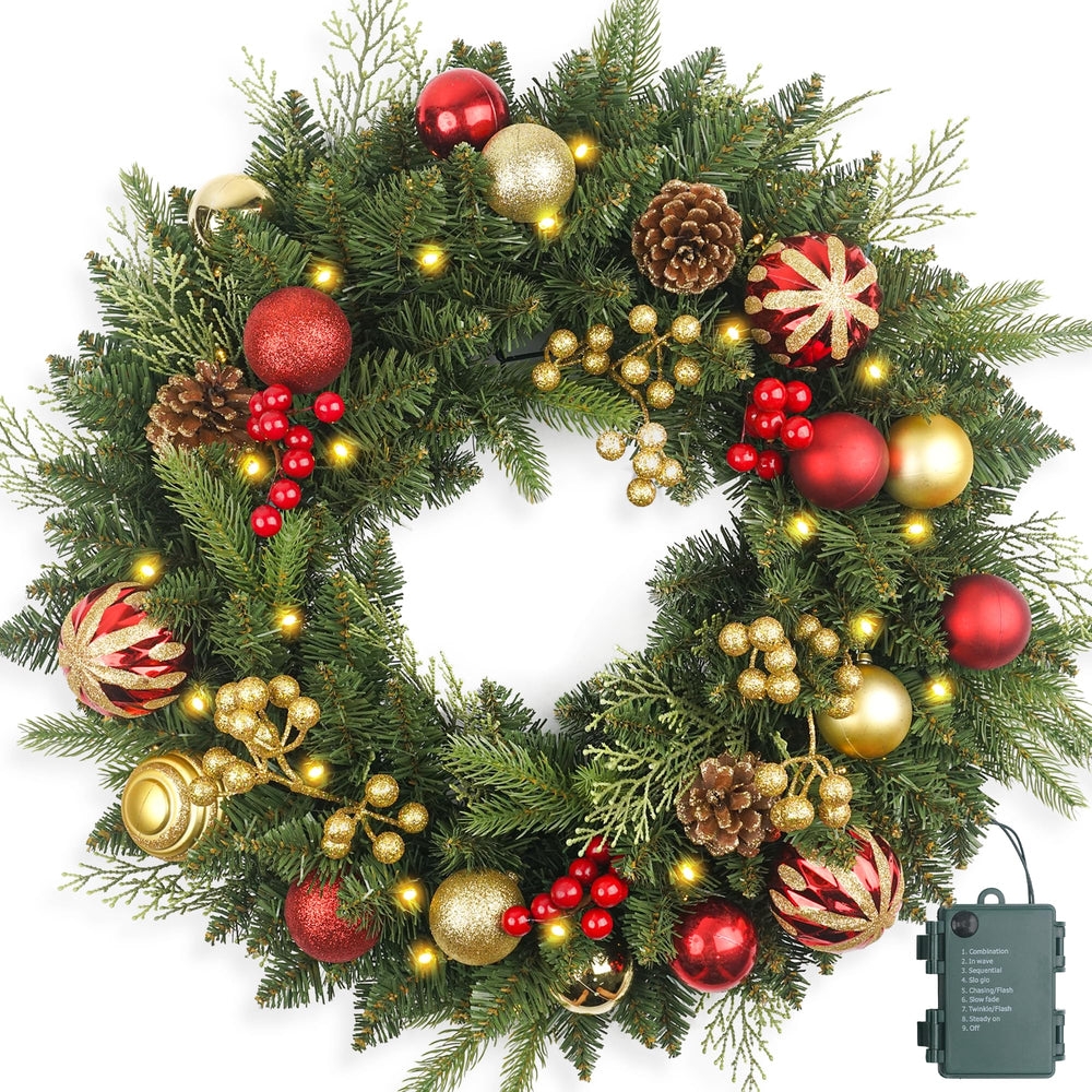 HomeKaren couronne de Noël sur porte avant, ajout élégant et accueillant