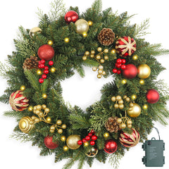 HomeKaren couronne de Noël sur porte avant, ajout élégant et accueillant